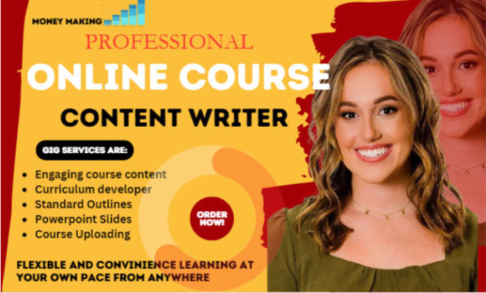 Gig Preview - Do for you online course content course presentation for your university