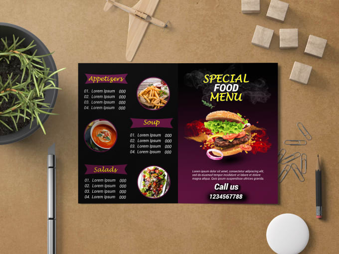 Gig Preview - Design an amazing food menu design restaurant menu design flyer menu card