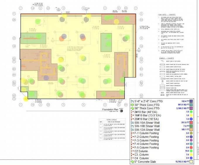 Gig Preview - Do concrete takeoff and estimation, on bluebeam, planswift