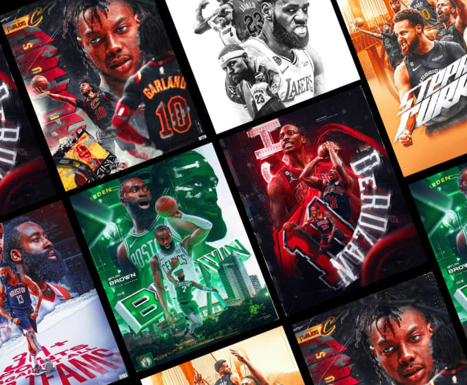 Gig Preview - Design basketball, sports posters, game day, and basketball player posters