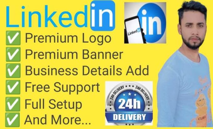 Gig Preview - Create linkedin business page with logo, cover in 24 hours