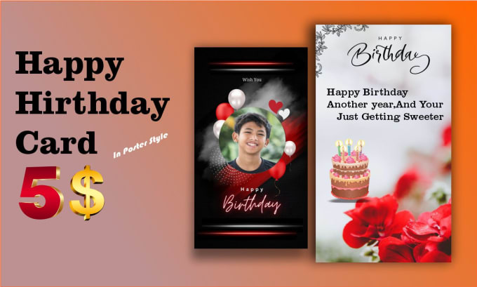 Gig Preview - Happy birthday design card in 1 hour