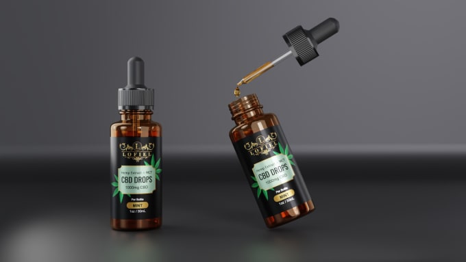 Gig Preview - Do cbd oil product packaging and 3d mockups