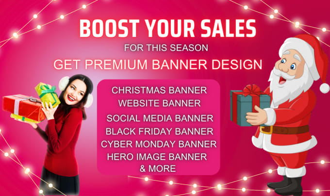 Gig Preview - Create lovely website product hero image black friday religious valentine banner