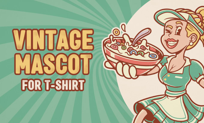 Gig Preview - Create classic vintage mascot for your t shirt and merchandise