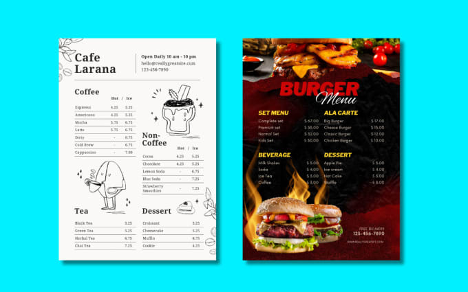 Gig Preview - Design amazing editable food restaurant menu