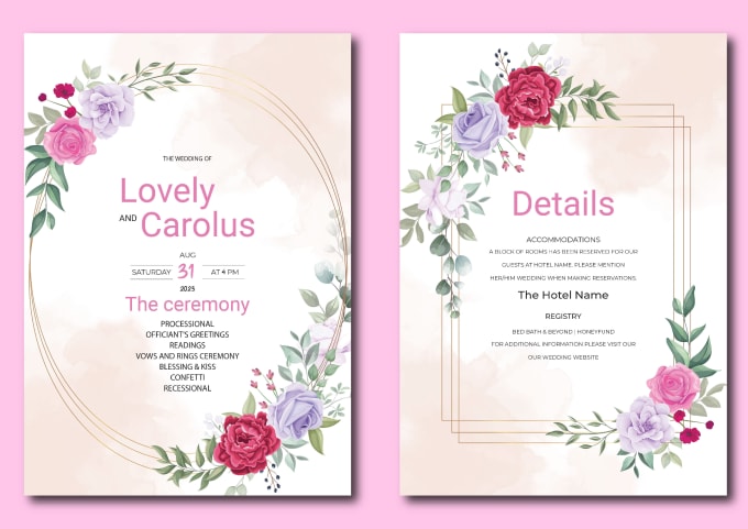 Gig Preview - Design invitation card for your wedding, birthday, party