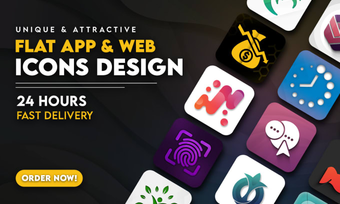 Gig Preview - Design unique and attractive flat app and web icons