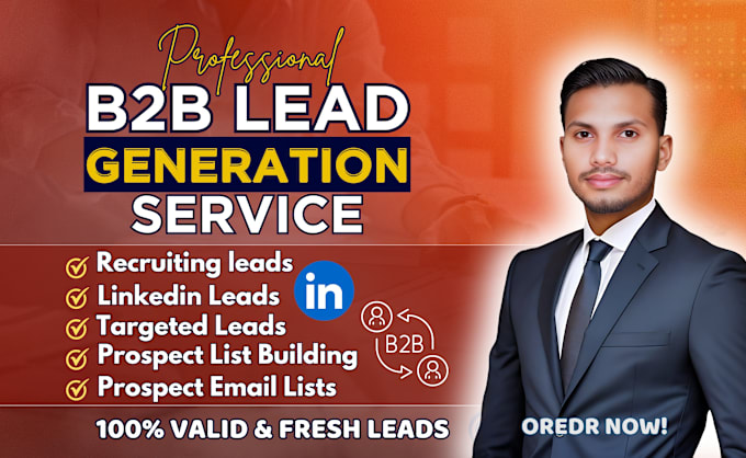 Gig Preview - Do targeted b2b lead generation, linkedin leads, recruiting email list building