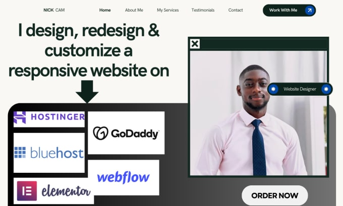 Gig Preview - Build, redesign modern website on hostinger, godaddy, bluehost