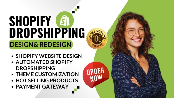 Gig Preview - Create shopify dropshipping store, design shopify website,shopify store redesign