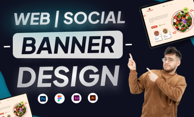 Gig Preview - Design awesome website banner, header, slider and google ads