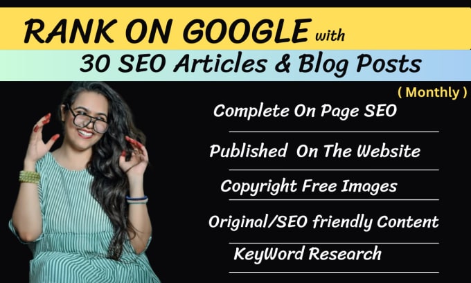 Gig Preview - Write and publish 30 SEO articles and blog posts with images