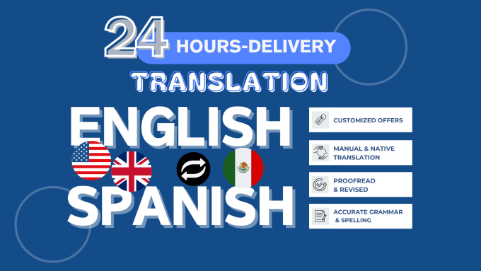 Gig Preview - Provide native english to spanish translations and viceversa