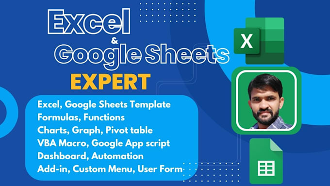 Gig Preview - Create excel, google sheets with formula, function, vba, macro, custom template