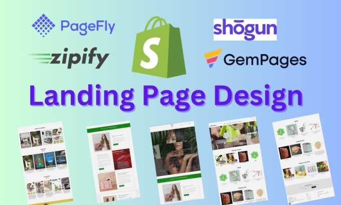 Gig Preview - Do your shopify product landing page design using pagefly, gempages