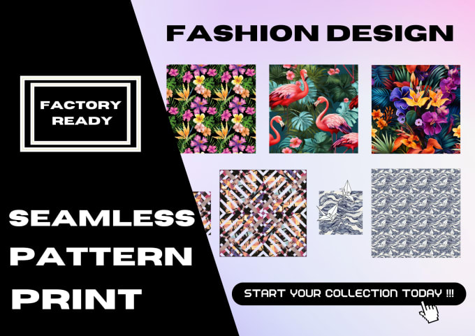 Gig Preview - Create a seamless pattern print design