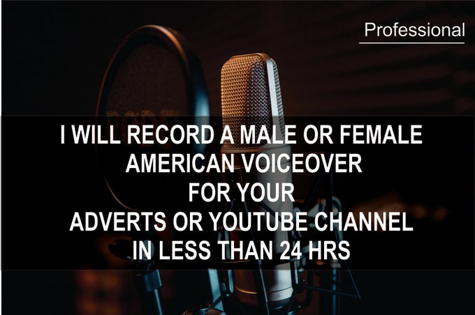 Gig Preview - Record a male or female american voiceover in 24 hours