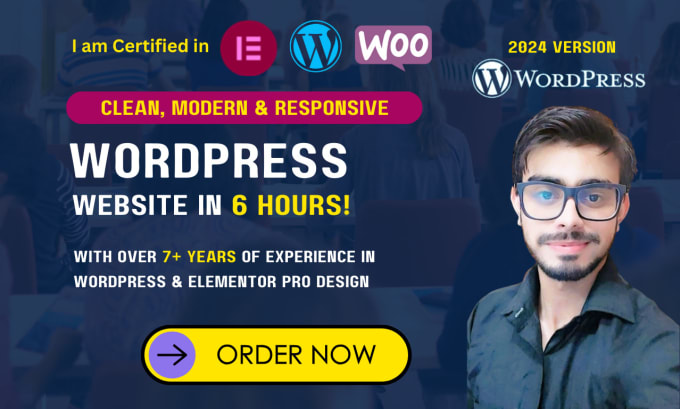 Gig Preview - Build wordpress website, wordpress, website design or blog in 6 hours