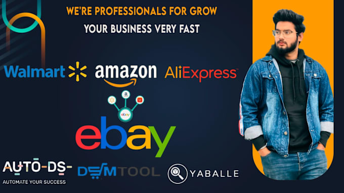 Gig Preview - Do amazon aliexpress or walmart to ebay dropshipping top trending listings