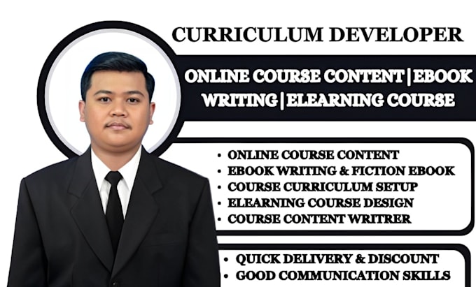 Gig Preview - Create online course content, curriculum, elearning course creation, lesson plan