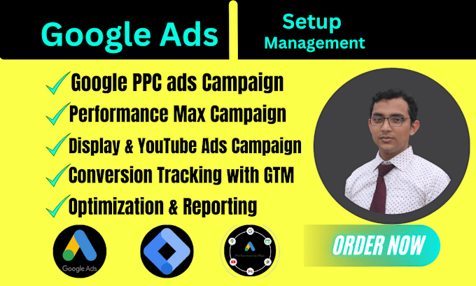 Gig Preview - Setup google search PPC adwords, display ads, performance max campaign