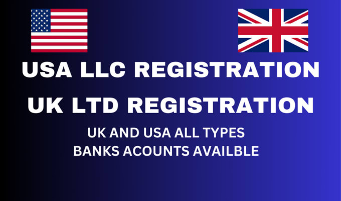 Gig Preview - Do USA llc company registration with uk banks and usa banks