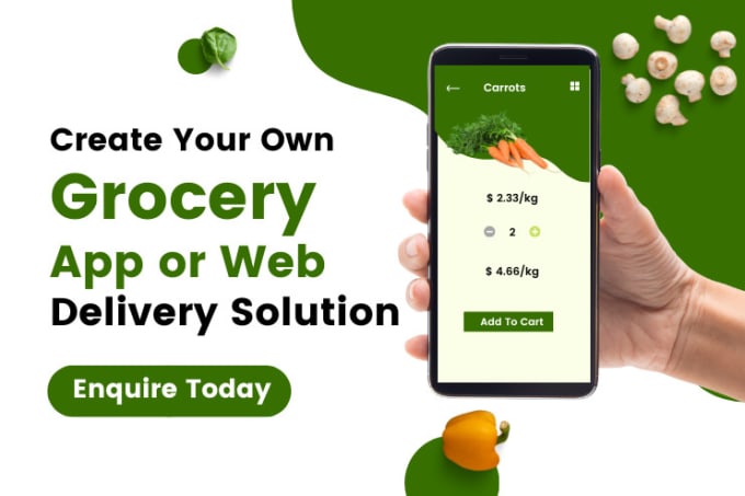 Gig Preview - Deliver complete grocery delivery app and web solution in laravel flutter