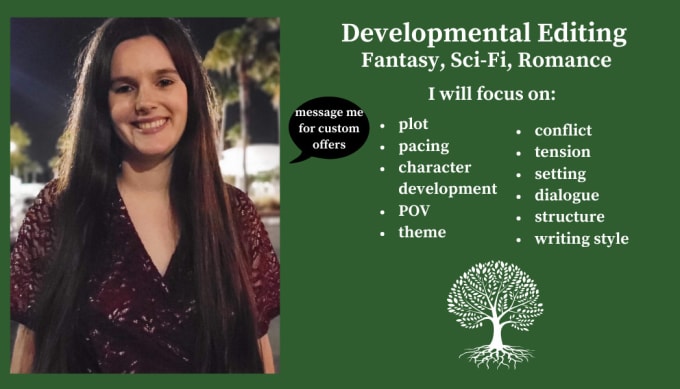 Gig Preview - Provide a developmental edit for your fantasy scifi or romance novel