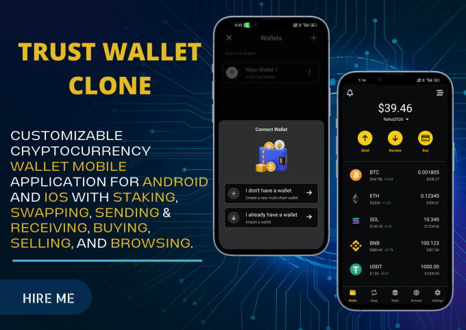 Gig Preview - Do crypto wallet clones like trust wallet and metamask