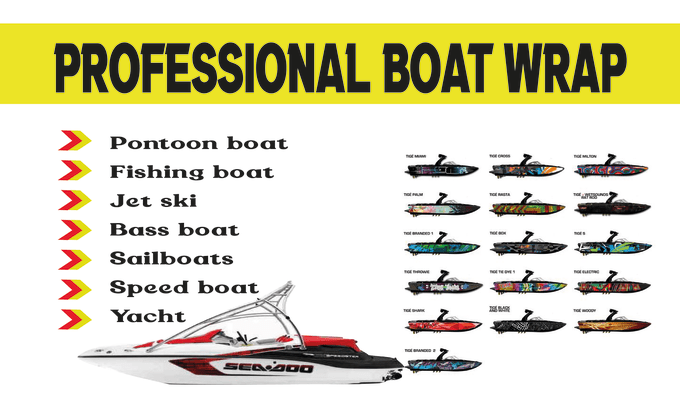 Gig Preview - Create high level boat wrap design in 24 hours