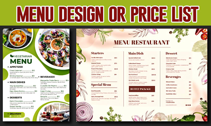 Gig Preview - Design spa menu, beauty salon price list, or any service price list or food cart