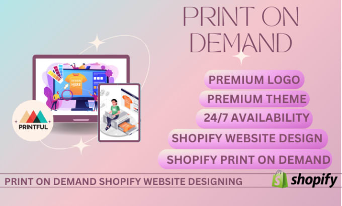 Gig Preview - Design a stunning shopify store or print on demand website