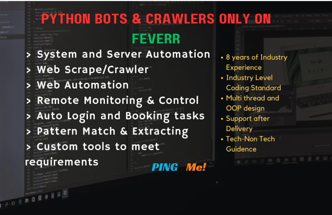 Gig Preview - Write python bots and crawlers qt5 UI automation