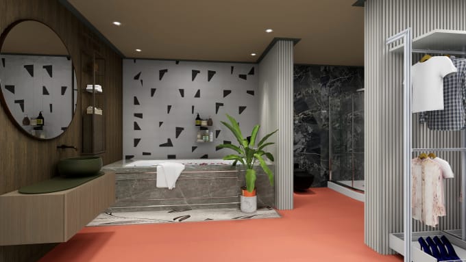 Gig Preview - Make bathroom and kitchen 3d render