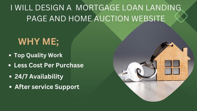 Gig Preview - Design mortgage loan, mortgage brokers wordpress  landing page