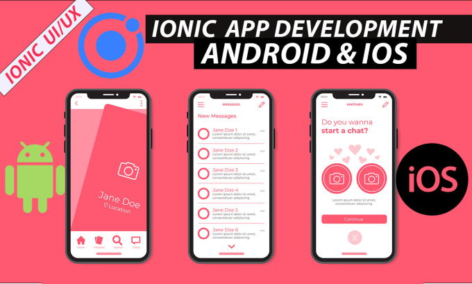 Gig Preview - Create android and IOS app in ionic angular,uiux bug fix