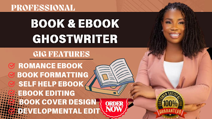 Gig Preview - Be ebook ghostwriter, fiction ghostwriter , nonfiction ghostwriter, book editor