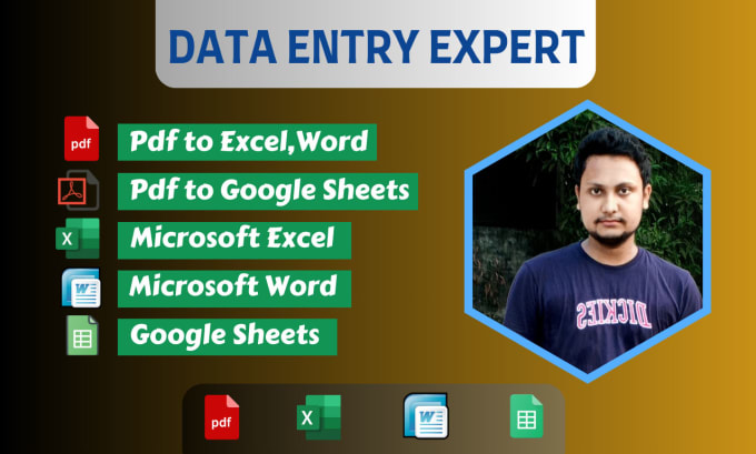 Gig Preview - Offer professional data entry services in excel, word, and google sheets