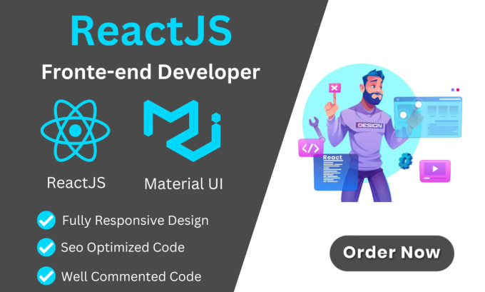 Gig Preview - Create react js website using material ui with sass