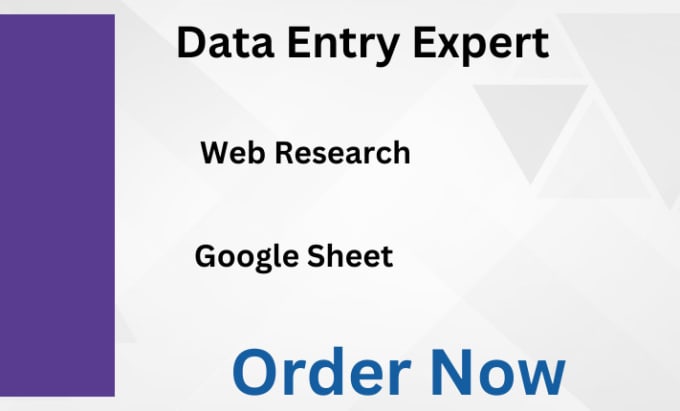 Gig Preview - Be google sheets data entry copy paste web researching