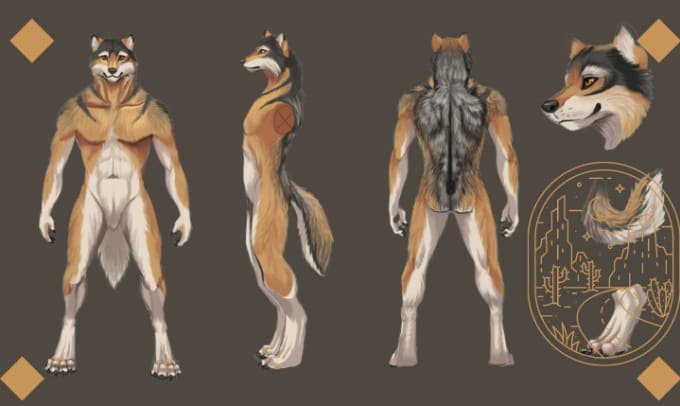 Gig Preview - Furry reference sheet, furry, fursona, furry sheet, furry reference sheet, oc