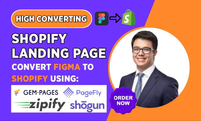 Gig Preview - Convert figma to shopify using gempages, pagefly, or shogun