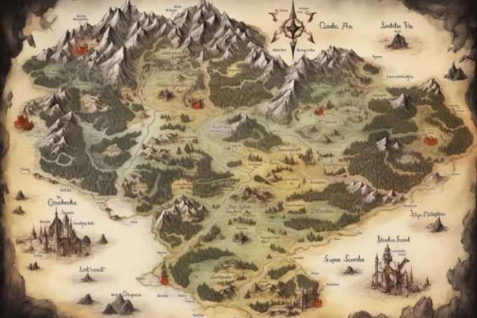 Gig Preview - Create a  fantasy map design for you