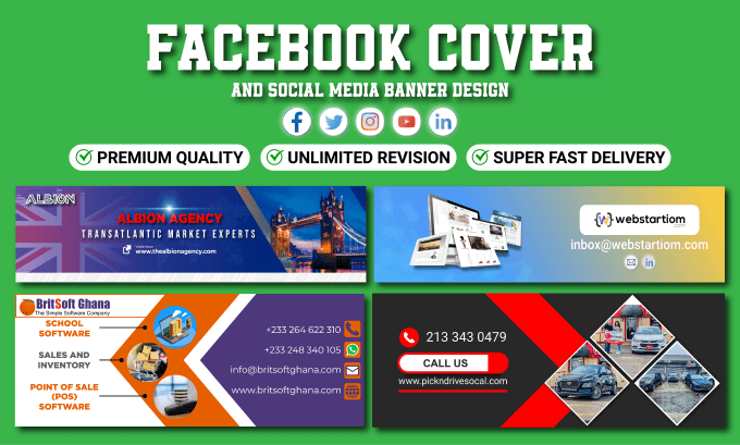 Bestseller - fb cover, youtube cover art, linkedin banner, instragram cover, twitter header