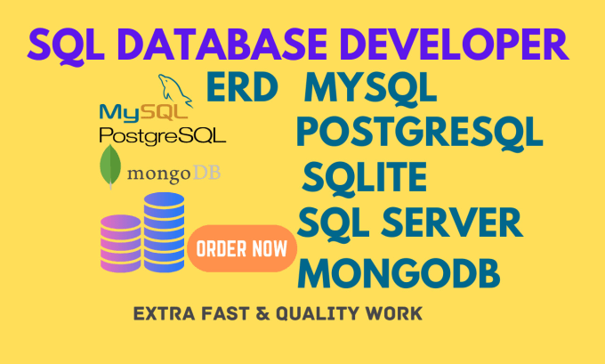 Gig Preview - Develop and design databases in sqlite mysql mongodb postgresql