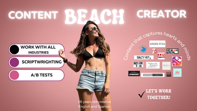 Gig Preview - Be your professional beach content creator ugc