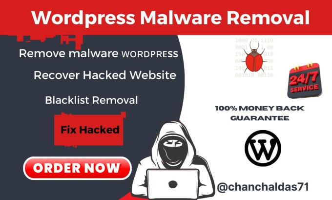 Gig Preview - Recover hacked wordpress site,remove malware, wordpress malware removal