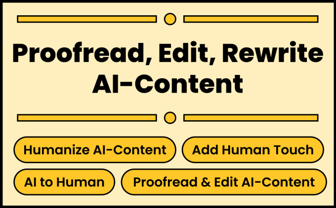 Gig Preview - Proofread edit, rewrite, humanize ai content, add human touch to chatgpt content