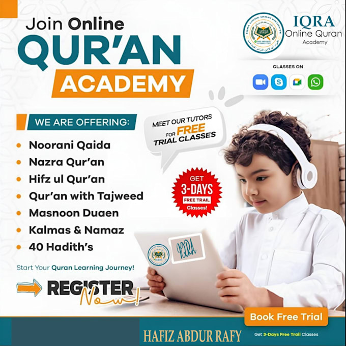 Gig Preview - Be your top online quran tutor or quran instructor